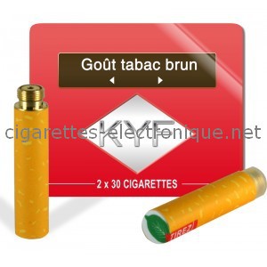 Recharge cigarette electronique tabac brun avec atomiseur intégré